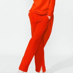 NWT! Zara Pants With Side Vents in Orange Red, Size XS